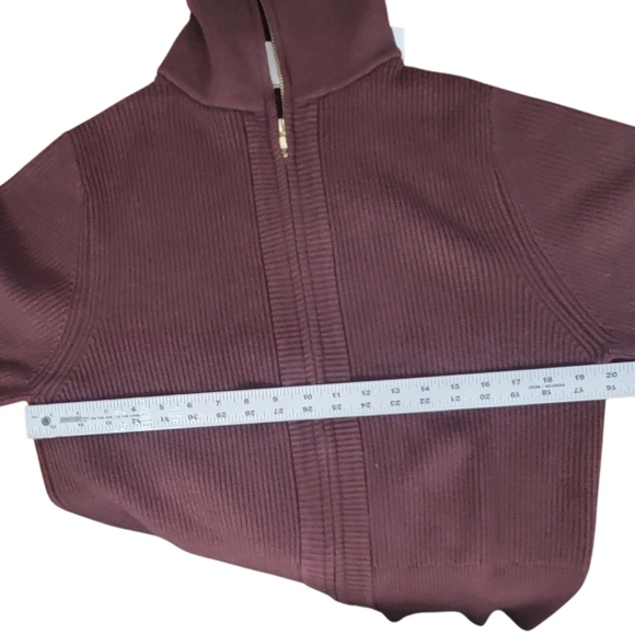 Varley Enrico Zip-through Ribbed Knit Jacket Coffee Bean Relaxed - Picture 10 of 13